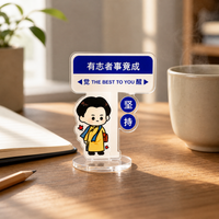 Motivational Cartoon Celebrity Mini Standee for Desk Decoration and Student Inspiration