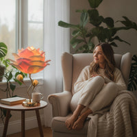 Floral Flower Lamp Decorative Rose Lamp Corded Glossy for Reading Corner