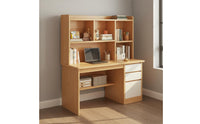 Solid Wood Core Study Desk with Bookshelf Multi-Functional Study Table with Bookshelf Sturdy Construction Student Desk Combo Space-Saving Design for Students, Teenagers, Bedroom