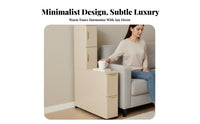 Space-Saving Rolling Slim Side Cabinet Movable Design Narrow Storage Table Large Capacity Household Furniture Multi-Tier Shelving for Apartment Dwellers, Homeowners, Students, Living Room, Bedroom, Hallway, Home Office