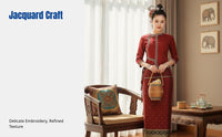 Dai Ethnic Workwear Set, Traditional Jacquard Fabric, Retro Summer Outfit, Elegant Women's Suit