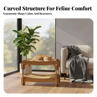 2-Tier Cat Bed Four-Season Use Bunk Cat Bed Sturdy Wood Frame for Multiple Cats, Kittens