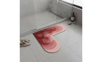 L-Shaped Bath Mat Non-Slip Absorbent Diatomaceous Sediment Mat Stain Resistant L-Shaped Floor Carpet for Entryway, Kitchen, Laundry Room