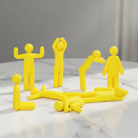 8 Pieces 3D-Printed Human Figure Set Minimalist Miniature Human Figure Poseable Diorama Figurine Long-Lasting for Collectors
