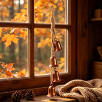 Hanging Bell with Rope Rustic Hanging Bell Aged Ornament for Door, Christmas Tree, Wreath