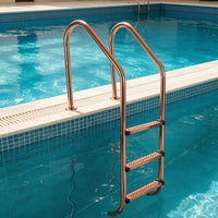 Three-Rung Pool Ladder Stainless Steel Pool Ladder with Handrails No-Holes Required for Backyard