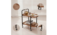 Rolling Side Table Compact Side Table with Wheels Mobile Rolling Cart with Wheels for Living Room, Bedroom