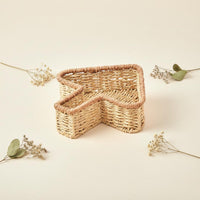 Woven Paper Rope Basket Rustic Design Rattan Organizer Tray Lightweight Multi-Compartment Storage Organizer for Desktop