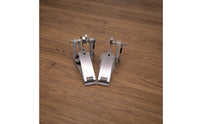 Double Pedal with Twin Beaters Metal Double Bass Drum Pedal Brushed for Drummers, Beginners, Home Practice