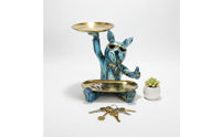 French Canine Key Tray Creative Design Entryway Key Holder Statue Unique Gift Idea Colorful Canine Storage Ornament for Desktop, Living Room, Office