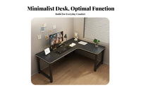 Two-Person Capacity L-Shaped Desk with Hutch Integrated Shelving Office Furniture Space-Saving Workstation Multi-Functional for Students, video game enthusiasts, Study Room, Bedroom