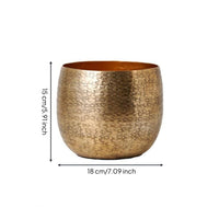 Vase with Hammered Finish Gold Aluminum Vase Textured Vessel for Homeowners, Decorators, Tabletop, Living Room, Entryway