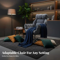 Reclining Backrest Upholstered Armchair with Footrest Luxuriously Cushioned Cushioning Upholstered Recliner with Footrest Padded Cushion Lounge Chair Ergonomic for Home Inactiveice Workers, Students, Young Adults, Bedroom, Dorm Room, Leisure Time