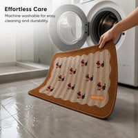 Absorbent Non-Slip Bathroom Mat with Woven Texture for Toilet and Shower