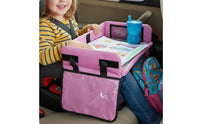 Portable Sketch Surface Tray Waterproof Surface Young Child Travel Lap Table Multiple Storage Pockets Kids Tray for Road Trips