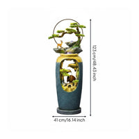 Rockery Landscape Water Feature Peaceful Landscape Floor Standing Water Feature Look Circulating Water Ornament for Homeowners, Office