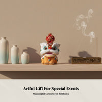 Lion Dance Table Ornament, traditional style, resin craft, creative birthday gift, office, home