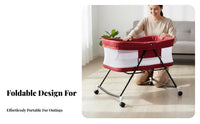 Multi-Functional Portable Rocking Bassinet Breathable Mesh Sides 3-in-1 Bedside Bassinet Adjustable Baby Cradle for Newborns, Infants, Parents, Travel, Bedroom, Indoors, Living Room