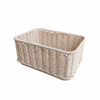 Imitation Rattan Storage Basket Decorative Rattan Design Storage Bin for Bedroom