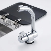Portable Sink, Car Camping RV Sink, With Lid and Faucet, Stainless Steel, 415x365x150mm