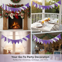 Halloween Thanksgiving Christmas Cotton Polyester Pennant Banner for Parties and Outdoor Camping