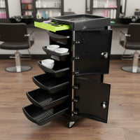 Multiple Drawers Hairstylist Rolling Trolley Large Capacity Barber Tool Trolley Strong Load-Bearing for Barbers, Barbershop, Spa
