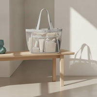 Mesh Tote Bag Large Mesh Bag with Pocket Translucent Breathable for Shopping, Swimming