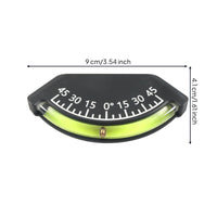 0° to 45° Marine Inclinometer Black Bubble Inclinometer Plastic Boat Angle Meter Mounting Screws