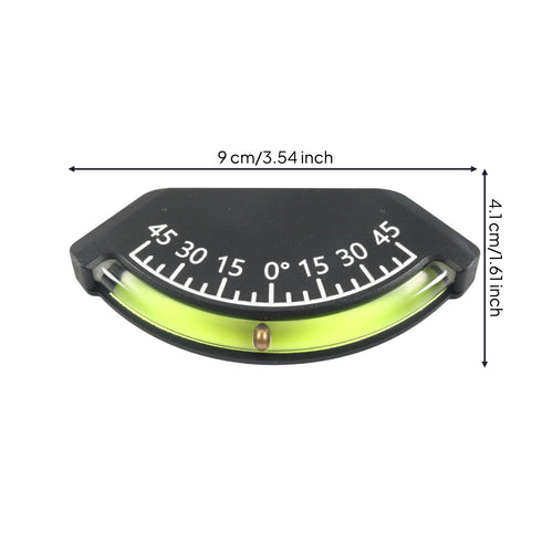 0° to 45° Marine Inclinometer Black Bubble Inclinometer Plastic Boat Angle Meter Mounting Screws