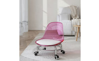 Rolling Acrylic Chair with Wheels Clear Low Wheeled Chair Compact Furniture Swivel for Bedroom