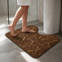 Faux Rabbit Fur Bathroom Mat Set - Non-Slip, Absorbent, Easy Clean