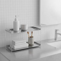 Stainless Steel Shelf Transparent Acrylic Shelf Space Saving Desktop Storage Rack for Kitchen