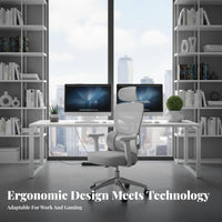 Lumbar Support Ergonomic High-Back Mesh Chair Adjustable Armrests Ergonomic Mesh Chair with Headrest 360-Degree Swivel Office Furniture Reclining Function for Remote Workers, Gamers, Students, Gaming Setup, Study Room