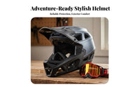 Shock Resistant Full-Face Mountain Bike Helmet Shock Absorption Full Face Bike Helmet Adjustable Fit Lightweight Design for BMX Riders, Trail Riding, Pump Track