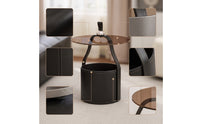Side Table with Storage Modern Glass Top Side Table Minimalist Nightstand for Living Room, Bedroom, Reading Corner