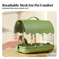 Portable Clear View Parrot transport Lightweight Parakeet carrier Excellent Ventilation aviancarrier Breathable for Travelers with companion animals, Travel, veterinarianerinarian Visits, Outdoor, Car