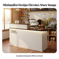 Reception Desk with Counter Minimalist Salon Design Reception Counter Easy to Clean Modern Front Desk for Business Owners, Receptionists