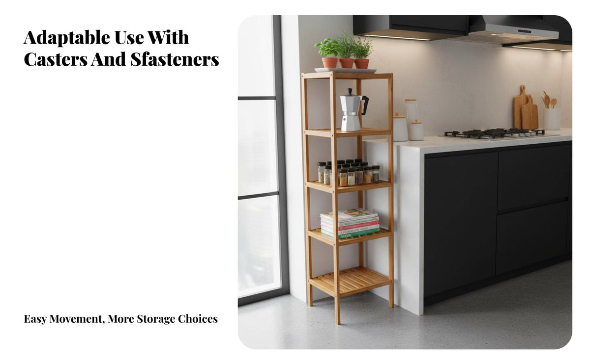 Space-Saving Multi-Tier Standing Shelf High Load Capacity Storage Rack Heavy-Duty Shelving Unit Slatted Design for DIY Enthusiasts, Homeowners, Kitchen, Balcony, Bathroom, Living Room