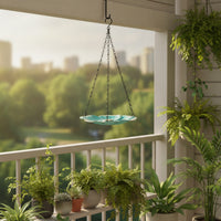 Flower-Shaped Hanging Bird Feeder Outdoor Hanging Bird Bath Lightweight Birdbath Long-Lasting for Balcony