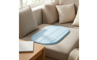 Polished Surface Oval Cooling Mat Rounded Corners Raised-Edge Cooling Tray Easy to Clean Pet Gear Portable