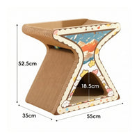 Vertical Cat Scratching Board Slanted Hourglass Cat Scratcher Installation-Free Scratch Lounger Long-Lasting for Cats