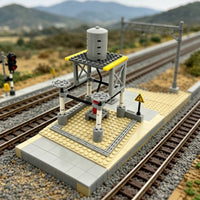 Tan Baseplate Fuel Loading Scene Cylindrical Tank Brick-Built Fuel Scene Gray Platform
