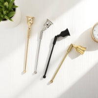 Metal Construction Candle Snuffer Pivoting Head Long Handle Flame Snuffer Reduces Smoke Wick Extinguishing Tool Elegant Design for Restaurants