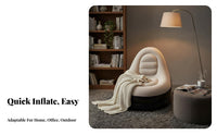 2 Pieces Comfortable Blow-up Lazy Sofa Quick Inflation Portable Inflatable Couch Easy to Clean Flocked Inflatable Armchair Long-Lasting for Office Workers, Travelers, Outdoor, Camping, Bedroom, College Dorms