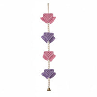 Triangle Flag Wall Hanging Handmade Wood Bead Garland Boho Tassel Wall Hanging tapestry for Kids, Nursery, Playroom