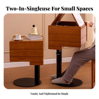 transformable Makeup Desk Space-Saving Vanity Table Tri-Function Design for Teenagers