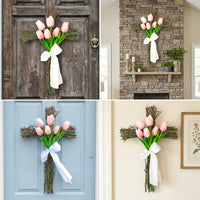 Easter Spring Flower Cross Wreath, Family Gift, Spring Flower Cross Decoration, Rustic Style Design, Spring Flower Wreath, Suitable for Christians and Homeowners