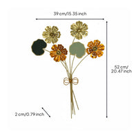 Iron Flower Bouquet Wall Art Atmospheric Metal Bouquet Wall Hanging Ready to Hang Dimensional Floral Art for Office