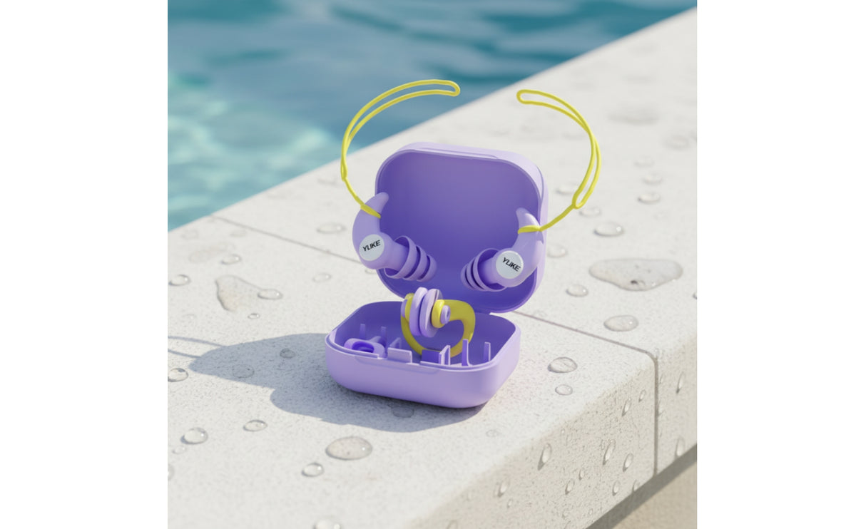 Waterproof Swimming Earplugs and Nose Clip Set Lightweight Earplugs and Nose Kit Comfortable Case Soft for Adults, Bathing