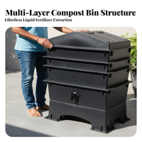 Red Wigglers Breeding Box Produces Liquid Soil Enhancer Vermicomposting Bin Stackable Composting Creature Composter Odor Control